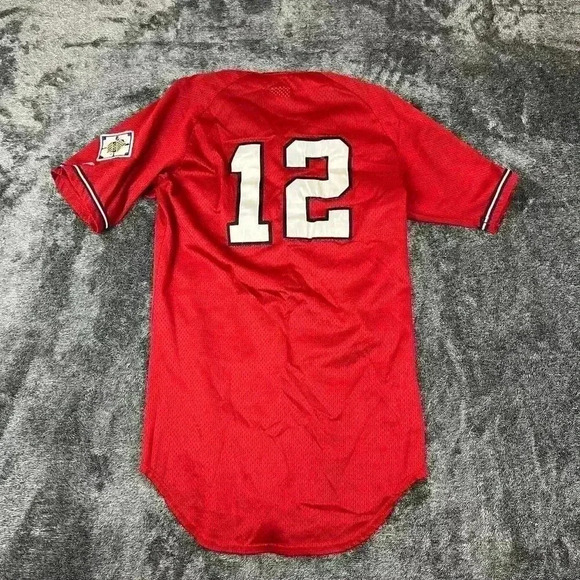 Vtg Rawlings Cyclones #12 USA AAU Baseball Sports Jersey Red Size S Adult - Picture 13 of 16